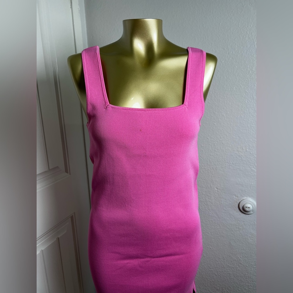 Meshki Squared Neck Bandage Midi Dress L - Picture 4 of 7